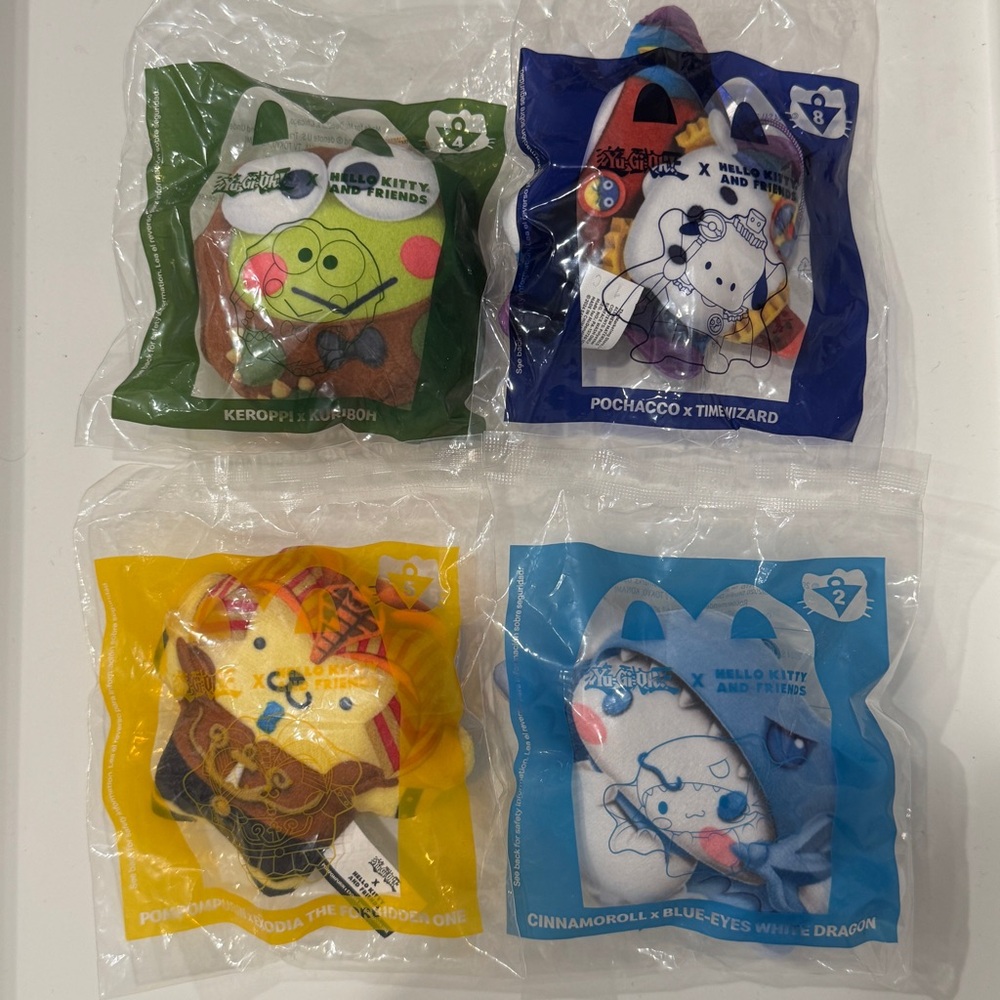 Set of 4 - McDonalds 2024 Hello Kitty x YuGiOh! Toys NWT